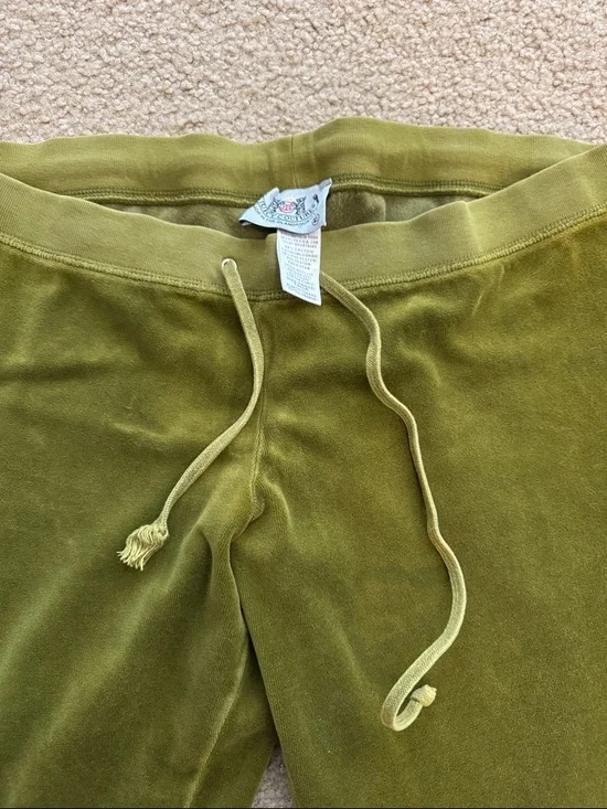 Juicy Couture Olive Green Velour Track Pants - Picture 3 of 3